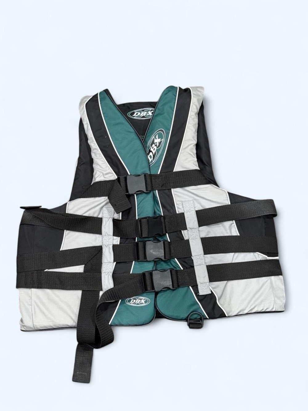 DBX Teal and Gray Life Jacket - Adjustable Buckle Vest